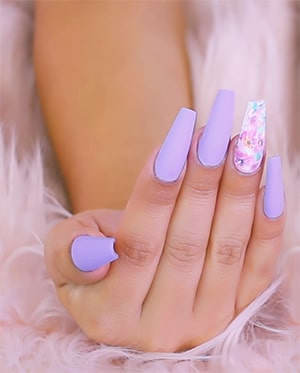 Kawaii Nails Salon Nail Art Purple After